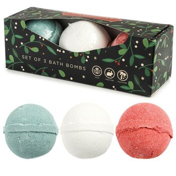 Lot de 3 bombes de bain édition florale de Noël 1