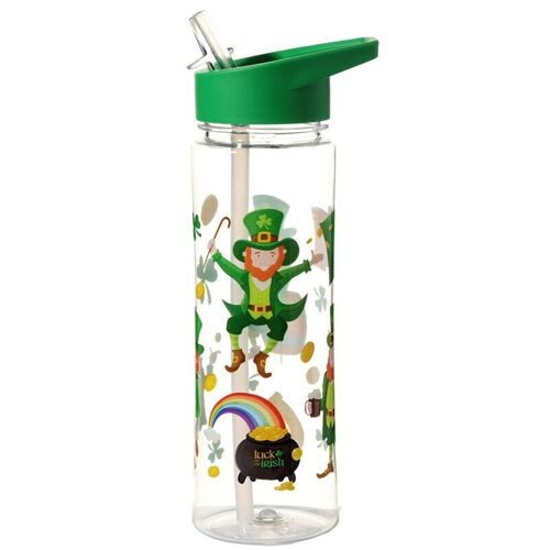 Water Bottle with Flip Straw - Luck of the Irish Leprechaun