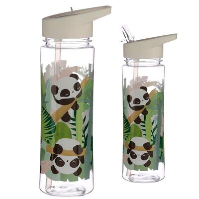 Reusable 550ml Water Bottle with Flip Straw - Pandarama