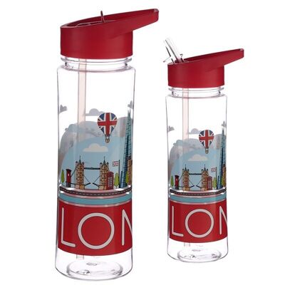 550 ml Wasserflasche mit Strohhalm – London Panorama