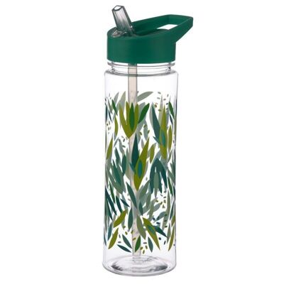 Reusable 550ml Plastic Water Bottle with Flip Straw - Willow