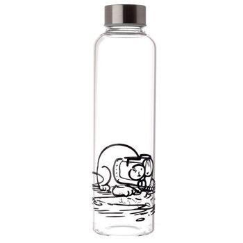 Bouteille d'eau en verre Simon' Cat avec manchon en néoprène 4