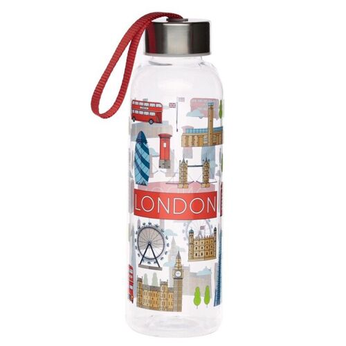 London Icons 500ml Reusable Water Bottle with Metallic Lid