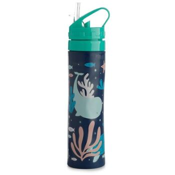 Bouteille d'eau en paille pliable en silicone Eco Fish 600 ml 7