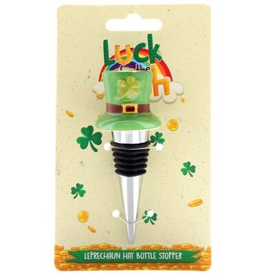 Ceramic Irish Lucky Leprechaun Hat Bottle Stopper