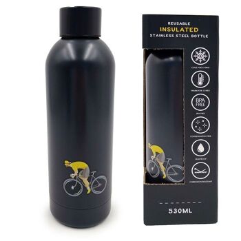 Cycle Works Bicycle Gourde isotherme en acier inoxydable noir 530 ml 1