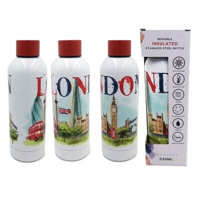 London Tour Stainless Steel Insulated Drinks Bottle 530ml