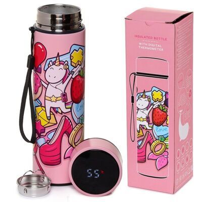 Sweet Teen Unicorn Thermoflasche Digitales Thermometer 450ml