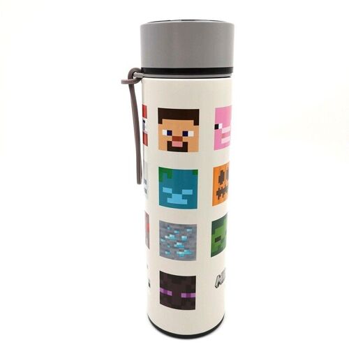 Minecraft Faces Thermal Bottle Digital Thermometer 450ml