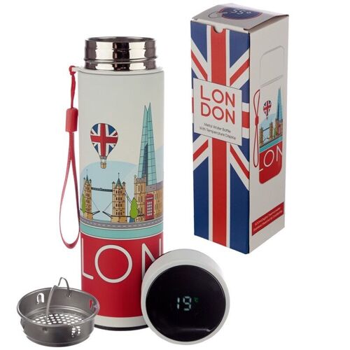 London Icons Thermal Bottle with Digital Thermometer 450ml