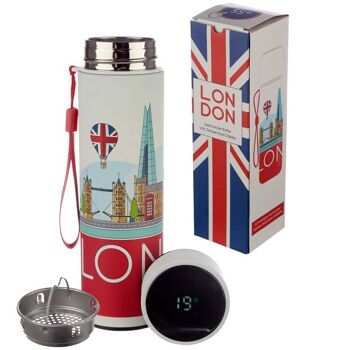 Bouteille isotherme London Icons avec thermomètre numérique 450 ml 1