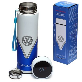 VW T1 Camper Bus Thermomètre numérique pour bouteille bleue 450 ml 1