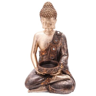 Estatua de candelabro de luz de té de Buda tailandés