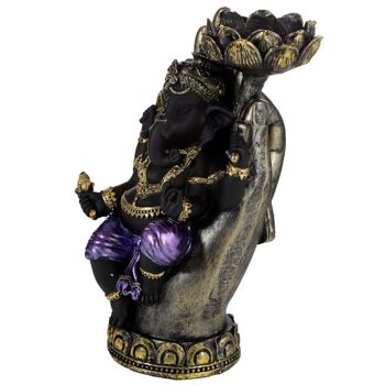 Bougeoir Ganesh dans la main Lotus Tea Light 4