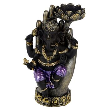 Bougeoir Ganesh dans la main Lotus Tea Light 5