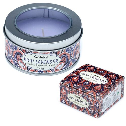 Goloka Lavender Wax Candle Tin