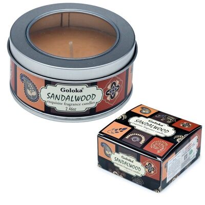 Goloka Sandalwood Wax Candle Tin