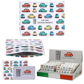 Porte-cartes de crédit Fiat 500 en tissu rétro avec protection RFID 1