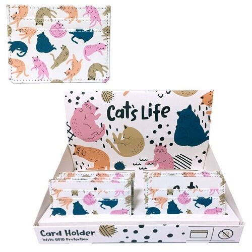 Cat's Life Fabric RFID Protection Credit Card Holder