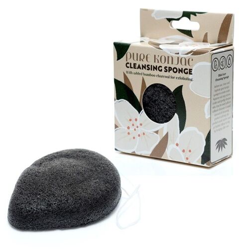 Florens Jasminum Pure Konjac Cleansing Sponge with Charcoal