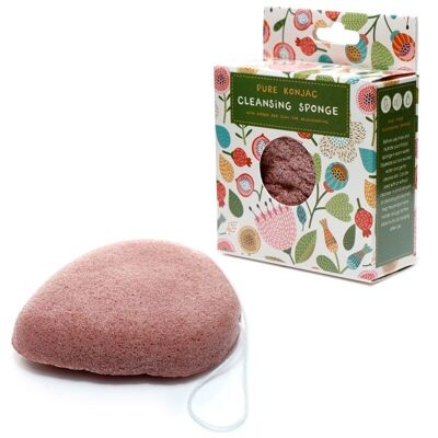 Autumn Falls Pure Konjac Cleansing Sponge with Red Clay