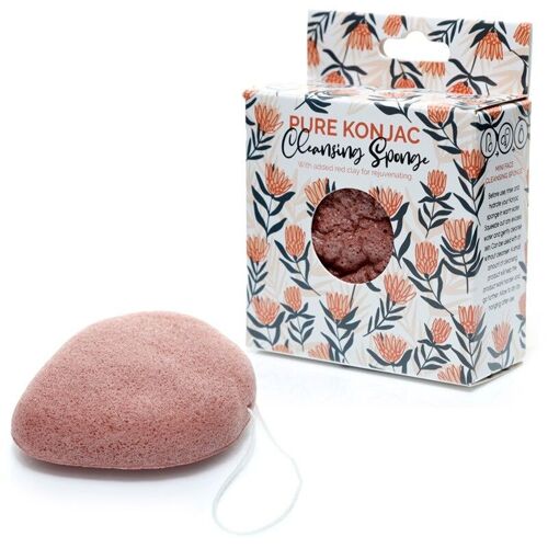 Protea Pure Konjac Cleansing Sponge with Red Clay