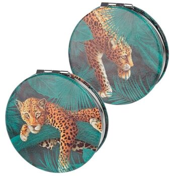 Miroir compact en similicuir Big Cat Spots & Stripes 8