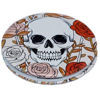 Miroir compact en similicuir Skulls and Roses 5