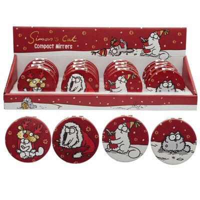 Simon's Cat Christmas Leatherette Compact Mirror