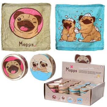 Serviette de voyage compressée Mopps Pug 6