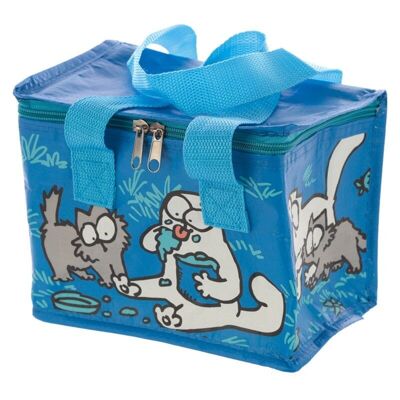 Woven Cool Bag Lunch Bag - Blue Simon's Cat and Kitten