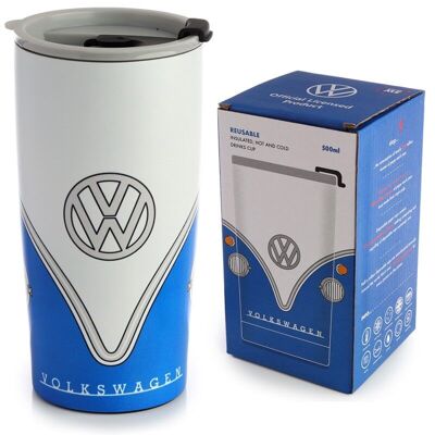 VW T1 Camper Bus Blue Insulated Food & Drink Cup 500ml