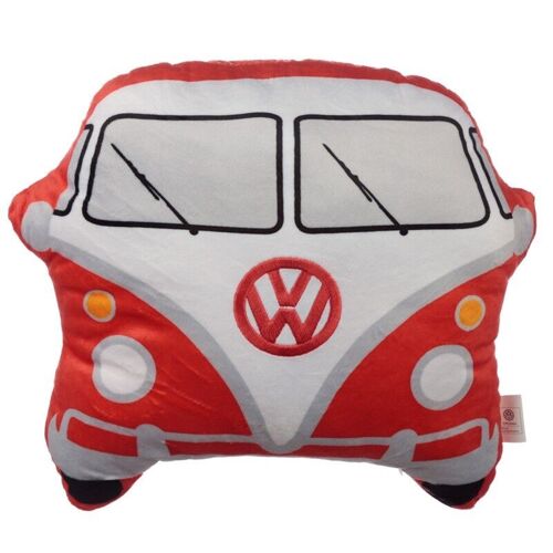 Plush Volkswagen VW T1 Camper Bus Shaped Red Cushion