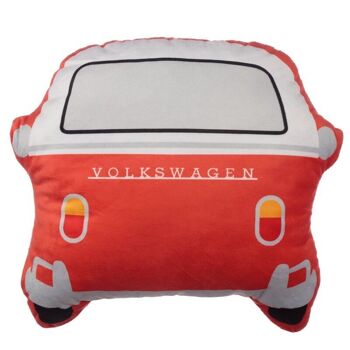 Peluche Volkswagen VW T1 Camper Bus en forme de coussin rouge 2