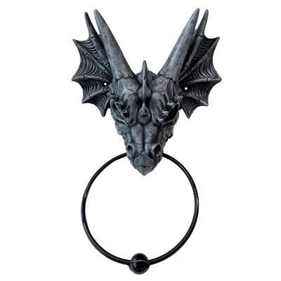 Shadows of Darkness Stone Effect Dragon Skull Door Knocker