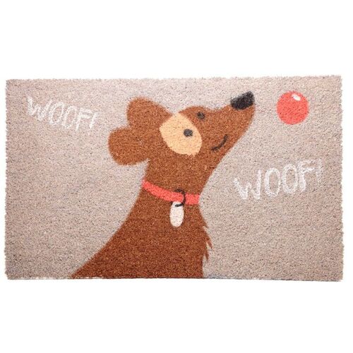 Woof Woof Catch Patch Dog Coir Door Mat