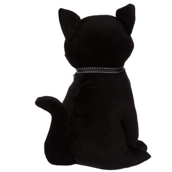 Chat noir avec butée de porte en ruban 3