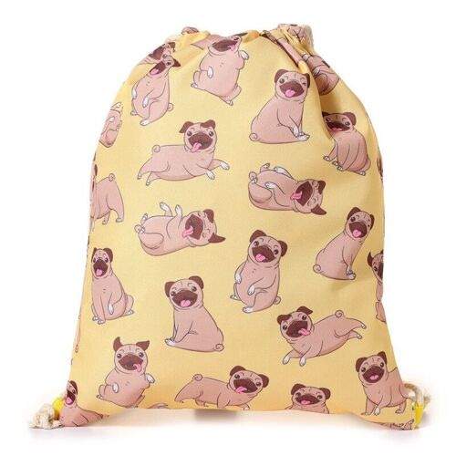 Mopps Pug Drawstring Bag