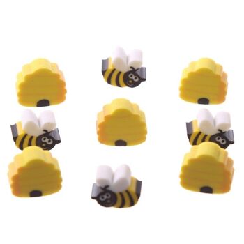 Mini gommes mignonnes d'abeille de miel dans un pot 3