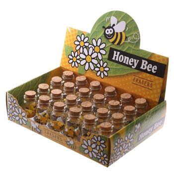 Mini gommes mignonnes d'abeille de miel dans un pot 8