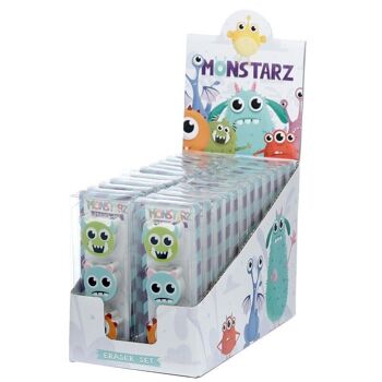 Ensemble de 3 gommes Monstarz Monster 4