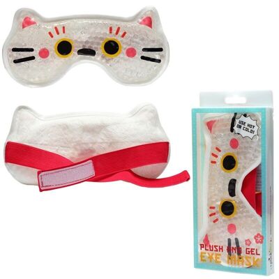 Masque pour les yeux en gel avec doublure en peluche Maneki Neko Lucky Cat