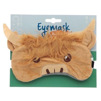 Masque pour les yeux de vache Highland Coo en peluche 1