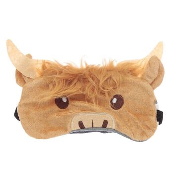 Masque pour les yeux de vache Highland Coo en peluche 2