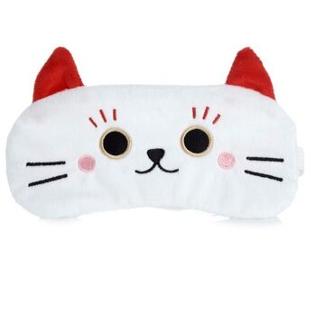 Masque pour les yeux du chat chanceux Maneki Neko en peluche 5