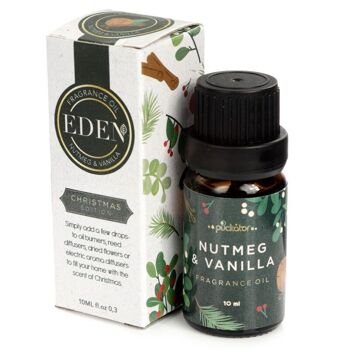 Noix de muscade florale de Noël et huile de parfum Eden à la vanille 10 ml 2
