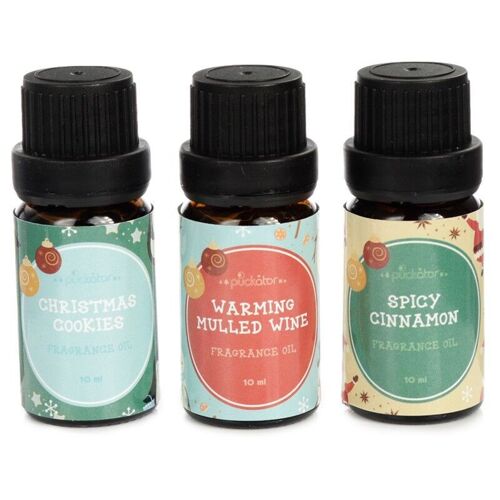 3 Fragrance Oils - Cinnamon, Mulled Wine, Christmas Cookie