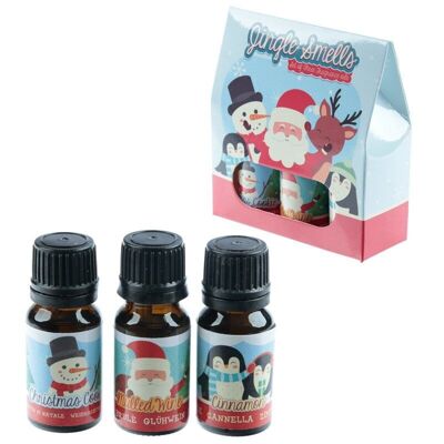 3 Fragrance Oils - Cinnamon, Mulled Wine & Christmas Cookie