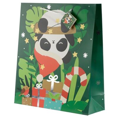 Bolsa de regalo de panda navideño - Extra grande