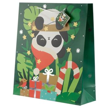 Sac Cadeau Panda de Noël - Très Grand 1